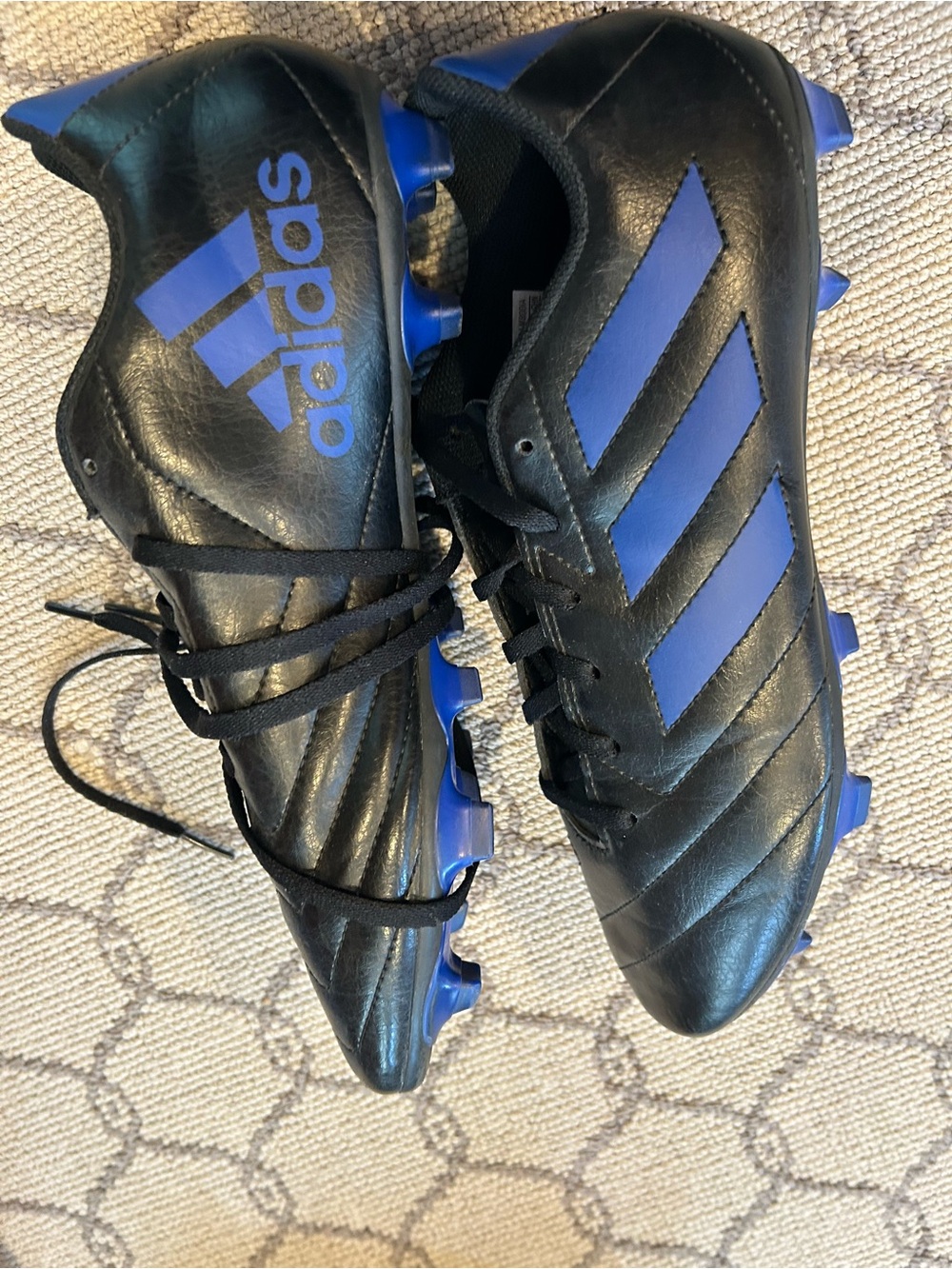 adidas Black and Blue Firm-Ground Soccer Cleats